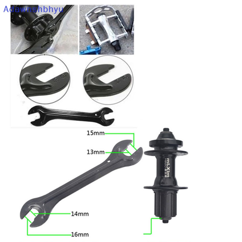 Adhyu 13 /15mm+14 /16mm Cycle Bike Bicycle Steel Bike Cycle Head Open End As Hub Cone Wrench Spanner Alat Perbaikan Sepeda ID