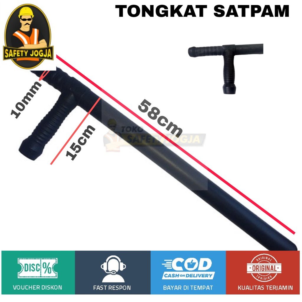 TONGKAT T SECURITY PENTUNGAN SATPAM HITAM
