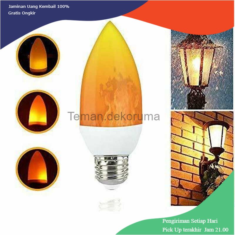 TD - LMP JSEX Lampu Bohlam LED Api Flickering Candle Light E27 Warm White 3W - CB2