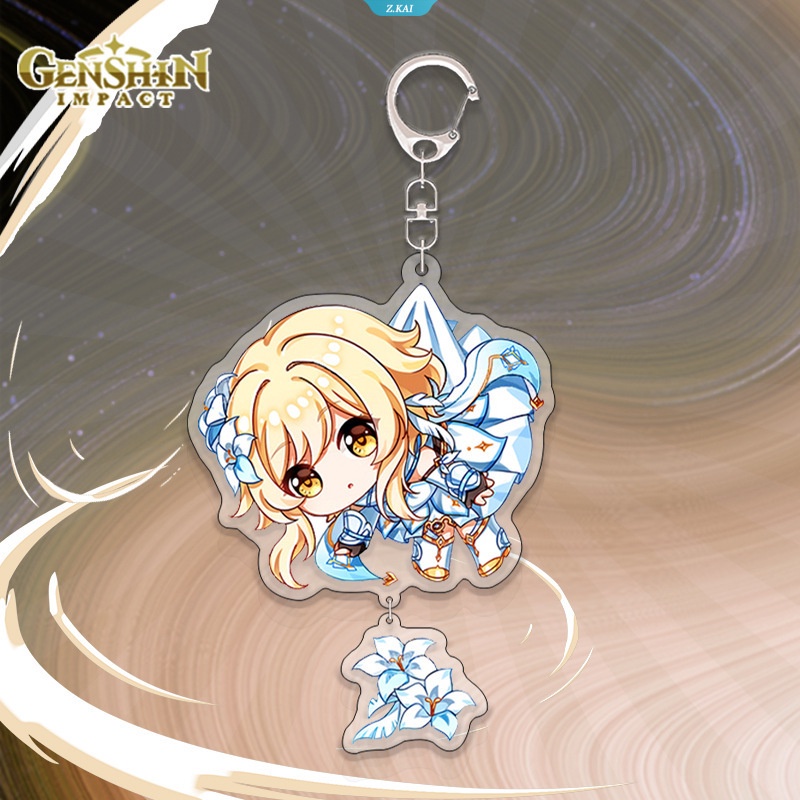 Gantungan Kunci Game Genshin Impact Zhongli Yelan Venti Gantung Hewan Interlayer Key Chain Aksesoris Tas Lucu Liontin Key Ring Hadiah [ZK]
