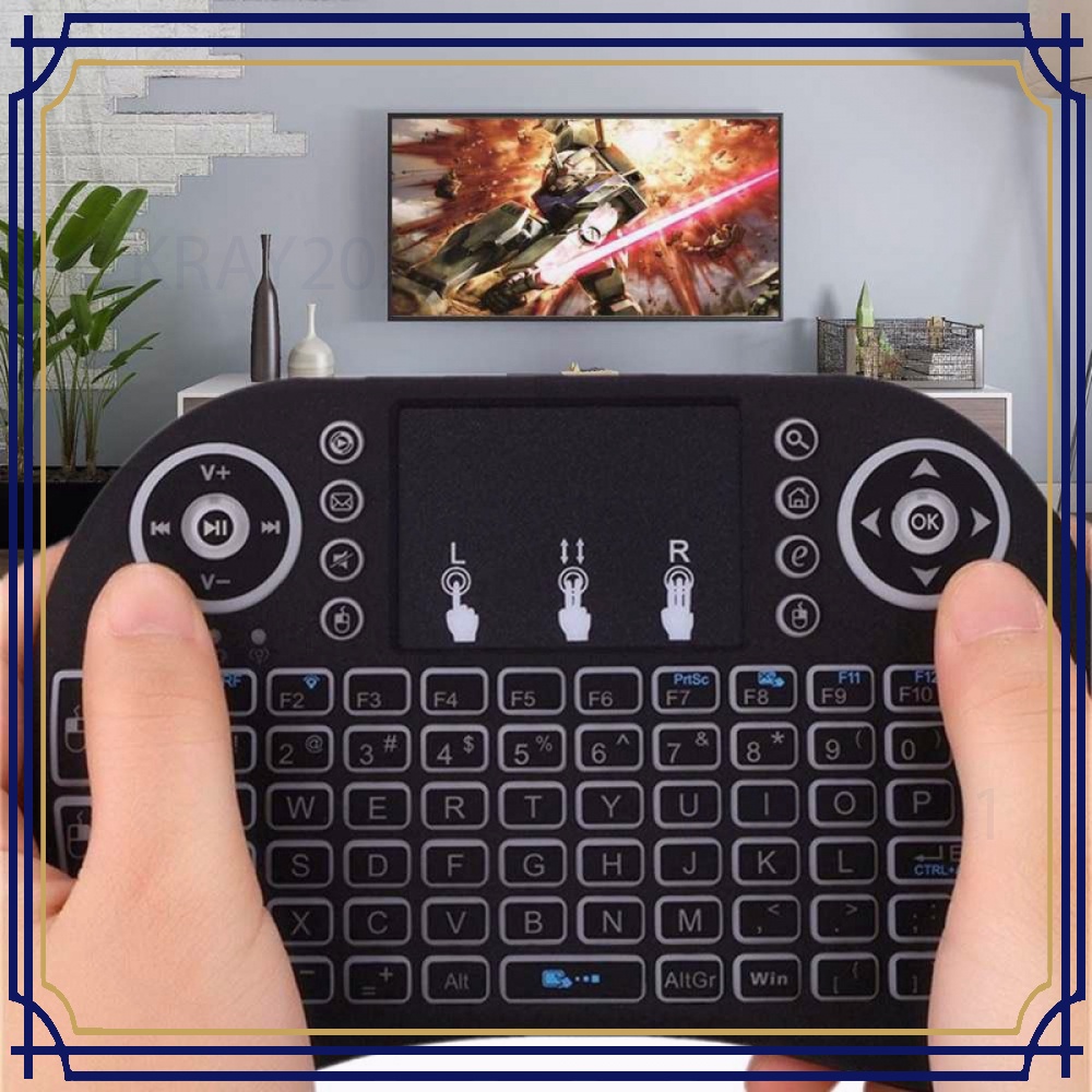 Taffware Air Mouse Wireless Mini Keyboard RGB 2.4GHz Touch Pad - I8