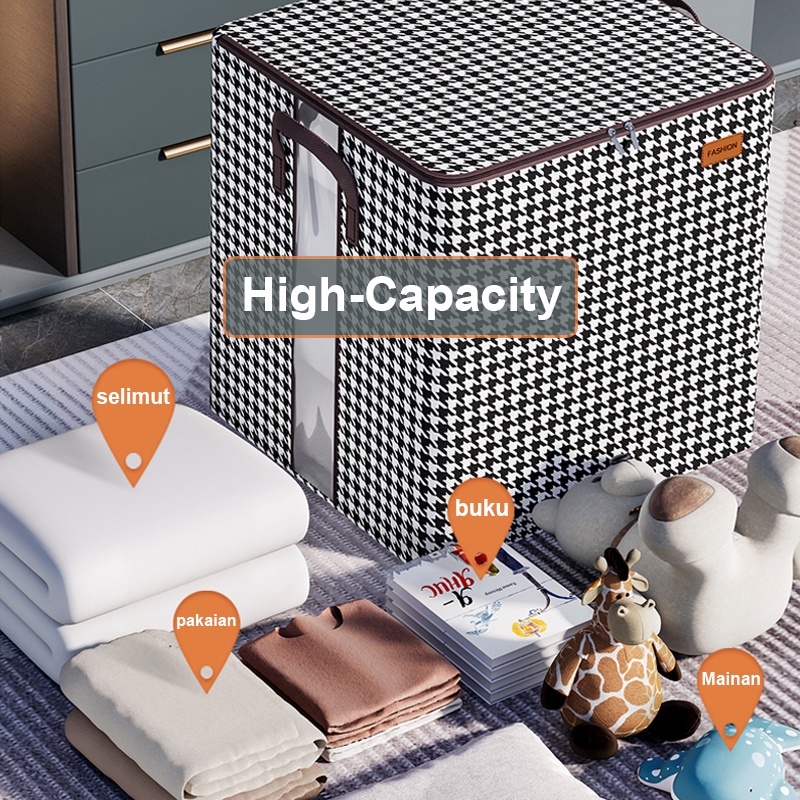 【COD】Tempat Penyimpanan Selimut Jumbo/Kotak Baju Kuping Storage Bag Jumbo/Storage Box Lipat Storage/Storage Box Lipat Jumbo