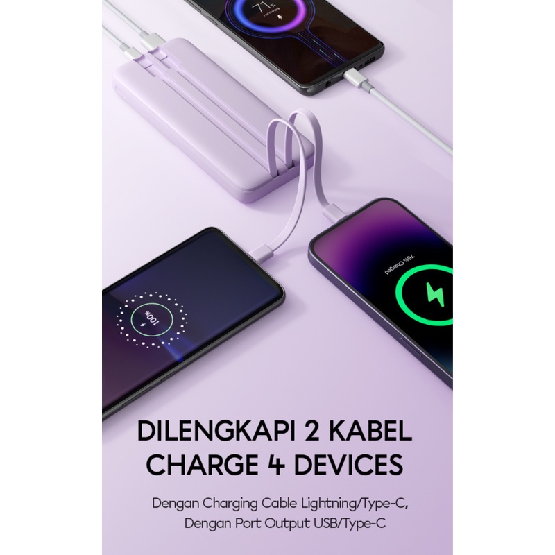 ( VPB-E10 )- VIVAN Powerbank 10000 mAh VPB-E10 4 Output Fast Charging 22.5W PD QC 3.0 VOOC Support Smartphone All Type-Garansi Resmi 1TH