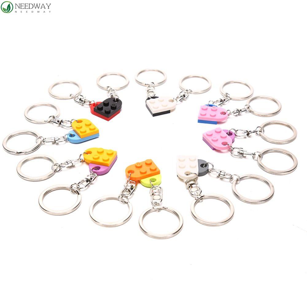 Needway Cinta Hati Bata Gantungan Kunci Multicolor Indah Hadiah Ulang Tahun Aksesoris Kunci Mobil Gantungan Kunci Untuk Pasangan Persahabatan Key Chain