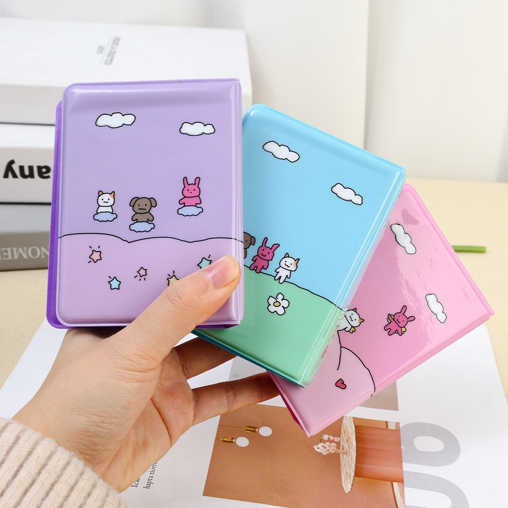 [HOT Sale] Gaya Korea Album Photocard INS Cetak Penyimpanan 3-inch Mini PVC 20halaman Album Foto Binder Berbentuk Bulat Kartun Lucu