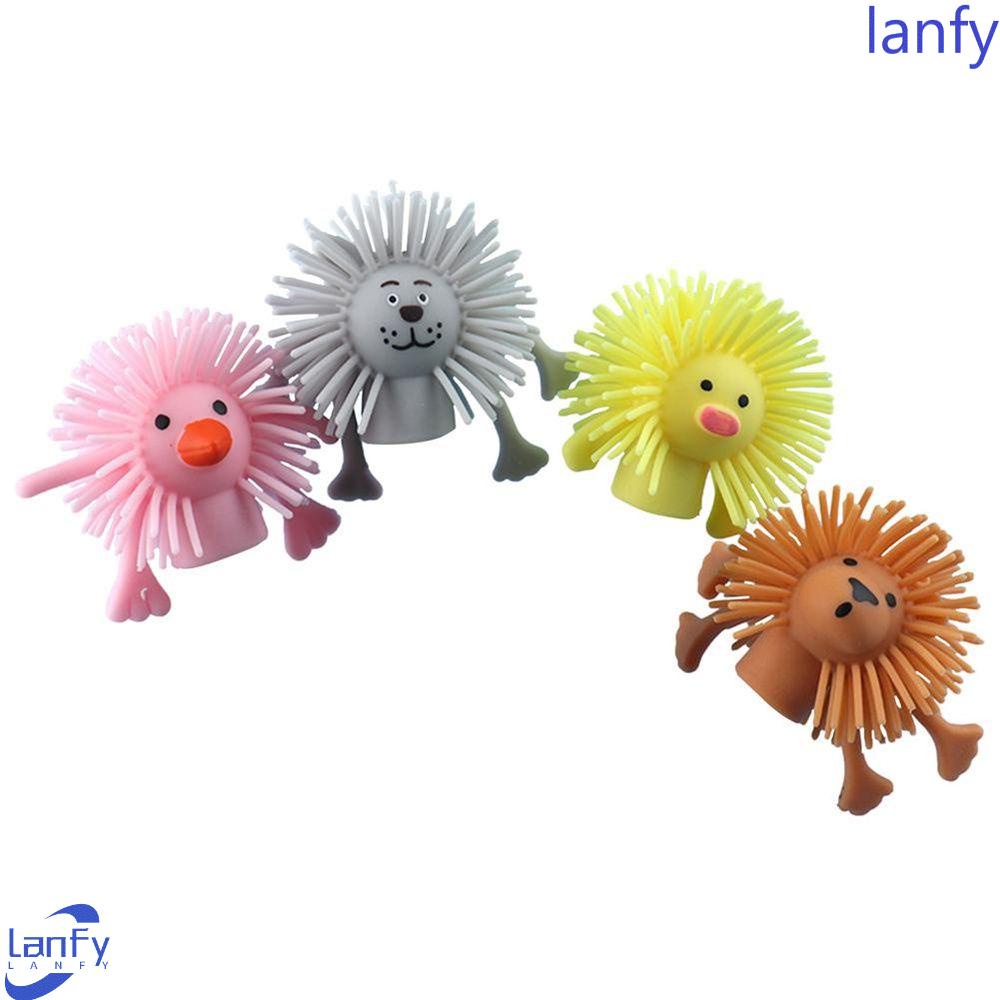 Lanfy Hand Puppets 4Pcs /Set Role Play Bercerita Prop Bermain Peran Mainan Bayi Bercerita Mainan Edukasi Kartun Hewan Keluarga