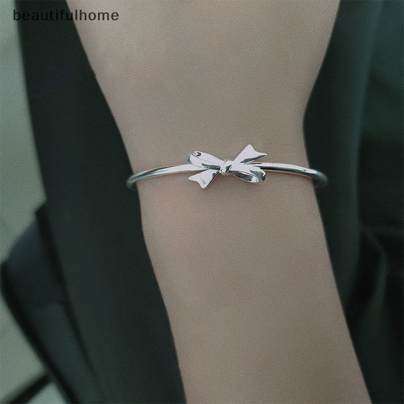 {beautifulhome} Adjustable Ikatan Simpul Perak Manset Gelang Warna Silver Liontin Gelang Untuk Wanita Pembukaan Yang Dapat Disesuaikan Bangle Pesona Perhiasan Pesta Fashion.