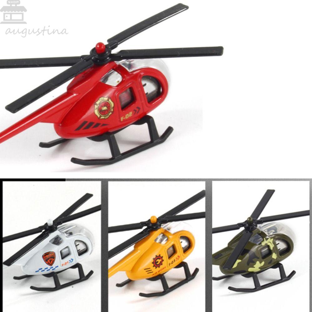 Agustinina Diecast Helikopter Koleksi Mainan Pesawat Anak Hadiah Rumah Ornamen Fotografi Props Helikopter Mainan Simulasi Helikopter