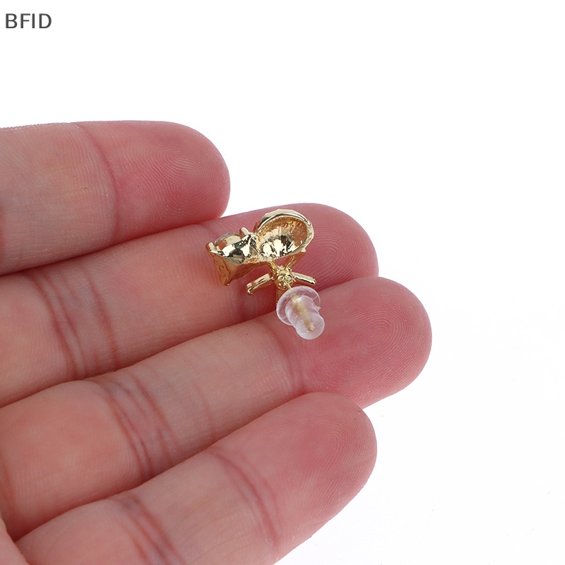 [BFID] 1pasang Paduan Asimetris Sederhana Bintang Laut Ear Studs Zircon Pearl Earrings [ID]