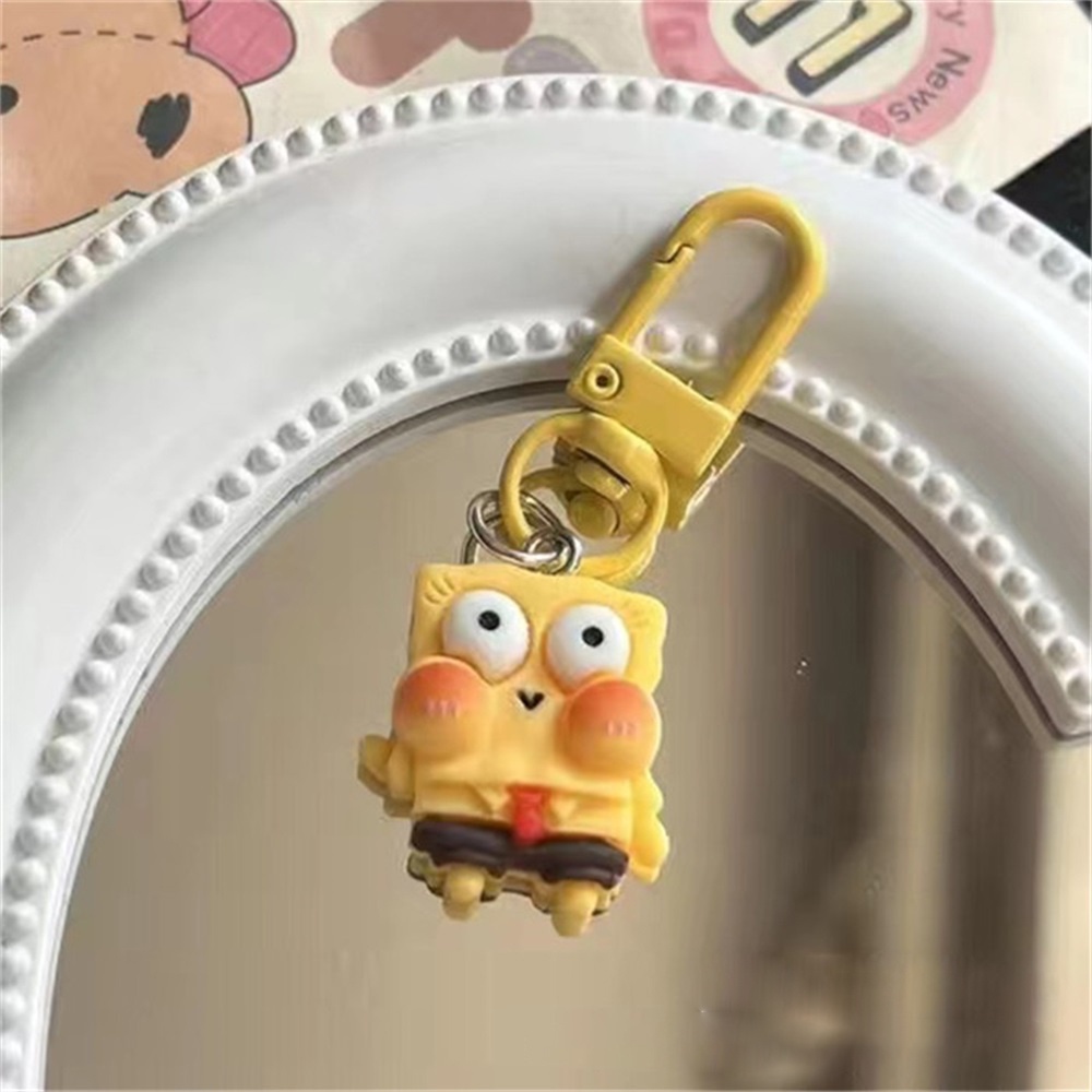 5pcs SpongeBob Gantungan Kunci Lucu Kartun Resin Liontin Untuk Anak Perempuan Patrick Star Ransel Pendant