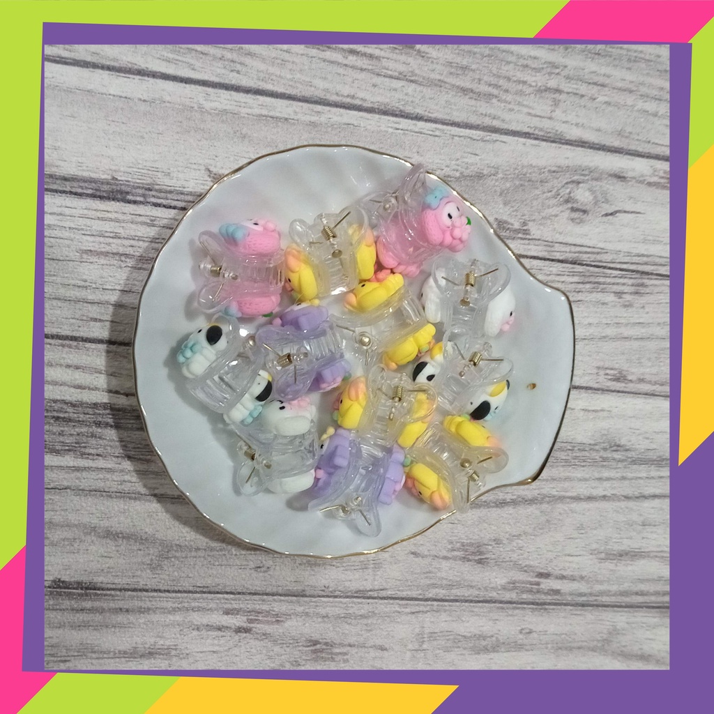 5094 / Paket usaha jepit rambut sanrio lucu / Jedai rambut anak ala korea [ isi 6pcs &amp; 3pcs ]