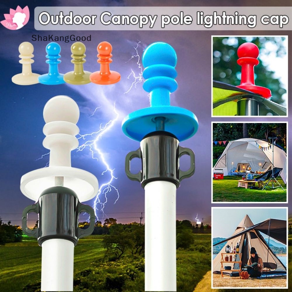 Skid Lightning Proof Cap Camping Tent Poles Awning Rod Support Bar Penutup Pelindung Anti Maling Aman Awning Rod Topi Tenda Outdoor SKK