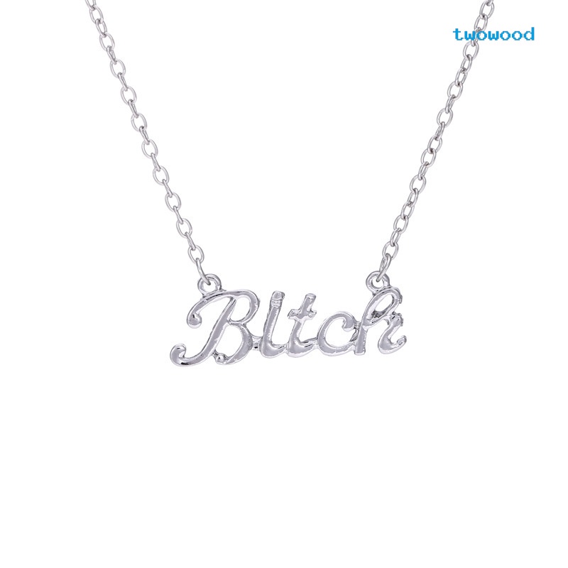 Twowood Hot selling Necklace Kalung Fashion Kalung Huruf Pendek Rantai Klavikula