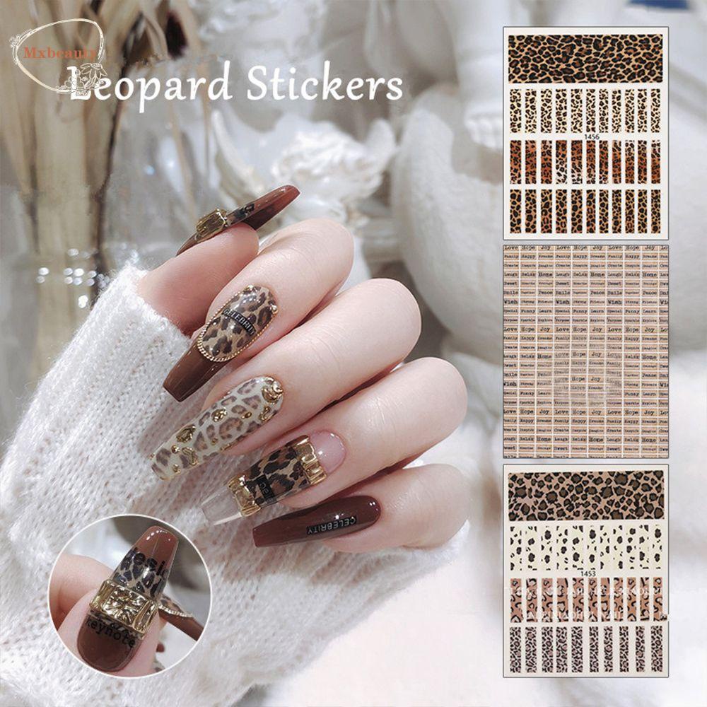 MXBEAUTY Stiker Kuku Leopard Singa DIY Bahan Kuku Hewan Stiker Perekat Ular Decals