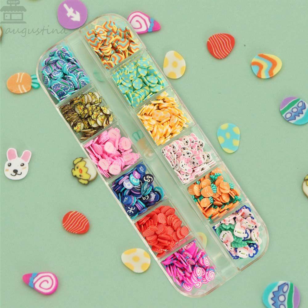 AUGUSTINA Agustina Paskah Dekorasi Kuku Lucu Telur Lembut Manicure Nail Art Charms Bunny Kartun Perhiasan Kuku