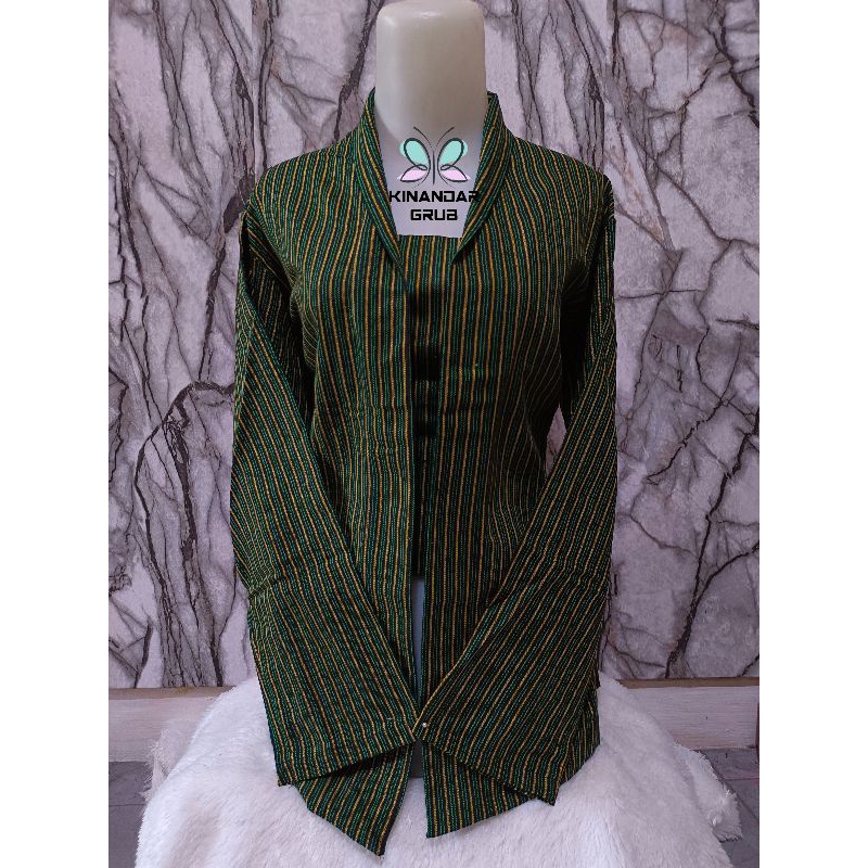 Kebaya dan Sorjan KEBAYA LURIK HIJAU | LURIK KUTUBARU | BAJU ADAT WANITA Lurik