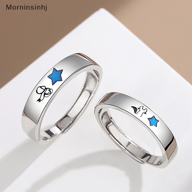 Mornin Romantis Pangeran Kecil Rubah Pasangan Cincin Lucu Terbuka Adjustable Pecinta Cincin Perhiasan Valene Hadiah Hari id