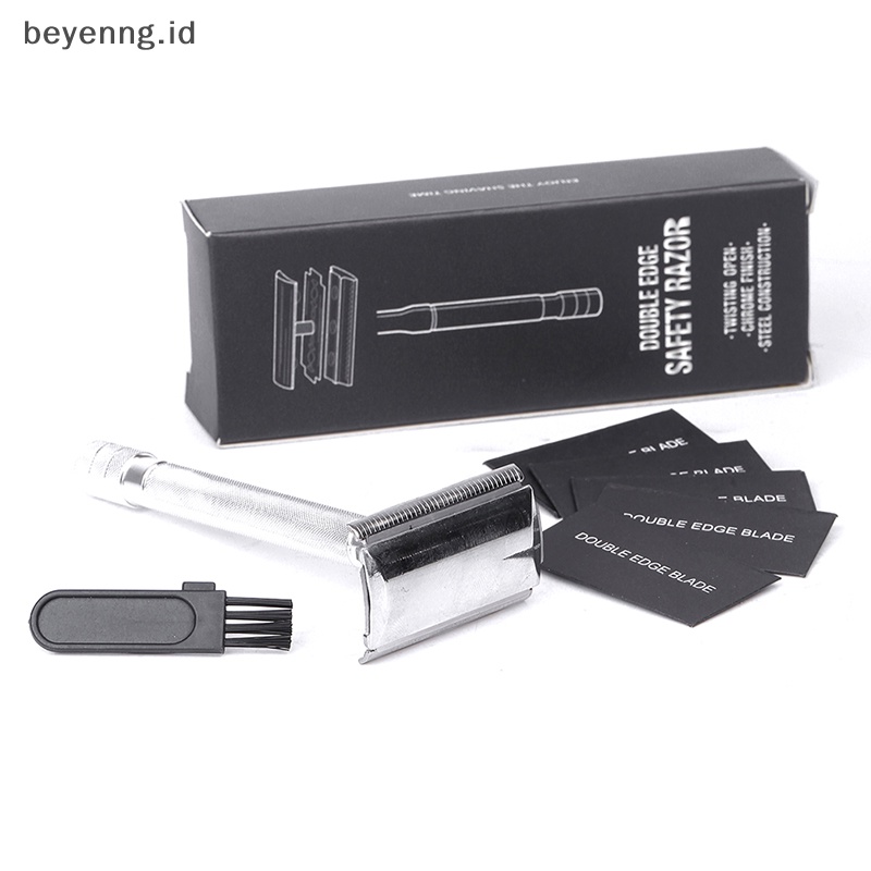 Beyen Classic Mens Cukur Silet Adjustable Safety Dengan Sikat Kecil &amp; Pisau ID