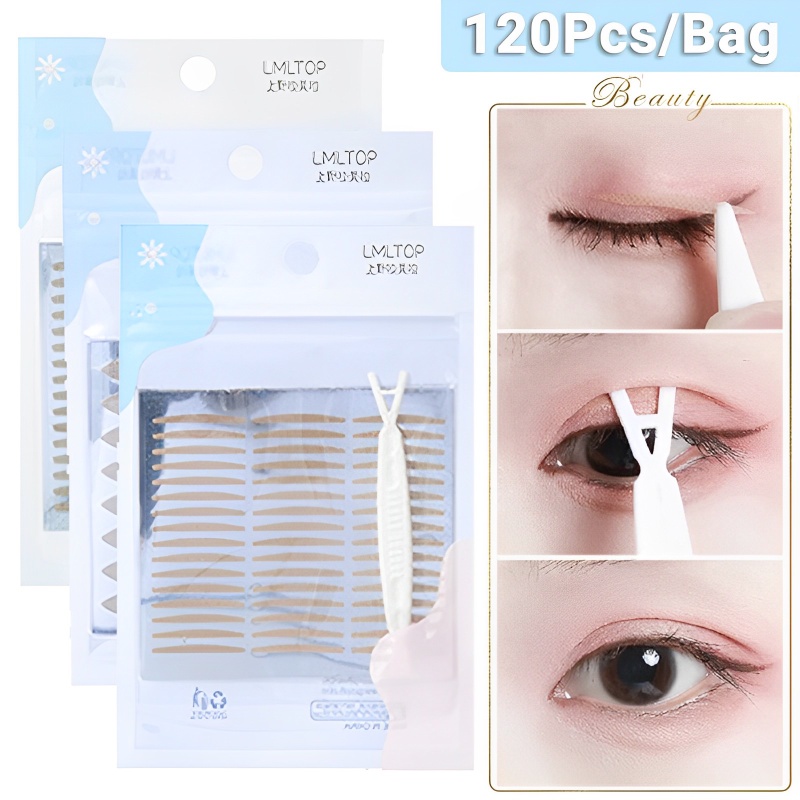 Natural Invisible Double Eyelid Tape / stiker kelopak mata perekat diri warna kulit / Breathable Mesh Lace Eyelid Tape / alat Makeup mata wanita