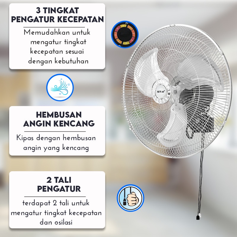 Sekai Kipas Angin Dinding 18 Inch HWN 1858 PO / HWN1858PO Wall Fan