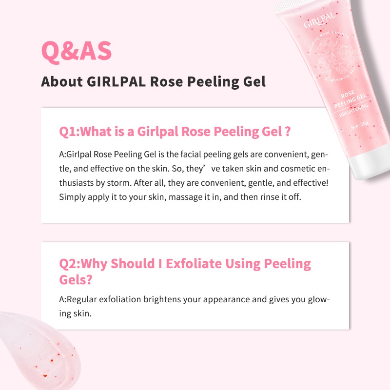 ★ BB ★  GIRLPAL Rose Brightening Peeling Gel Niacinamide Facial Glowing Blackhead Cleaner Body Exfoliating