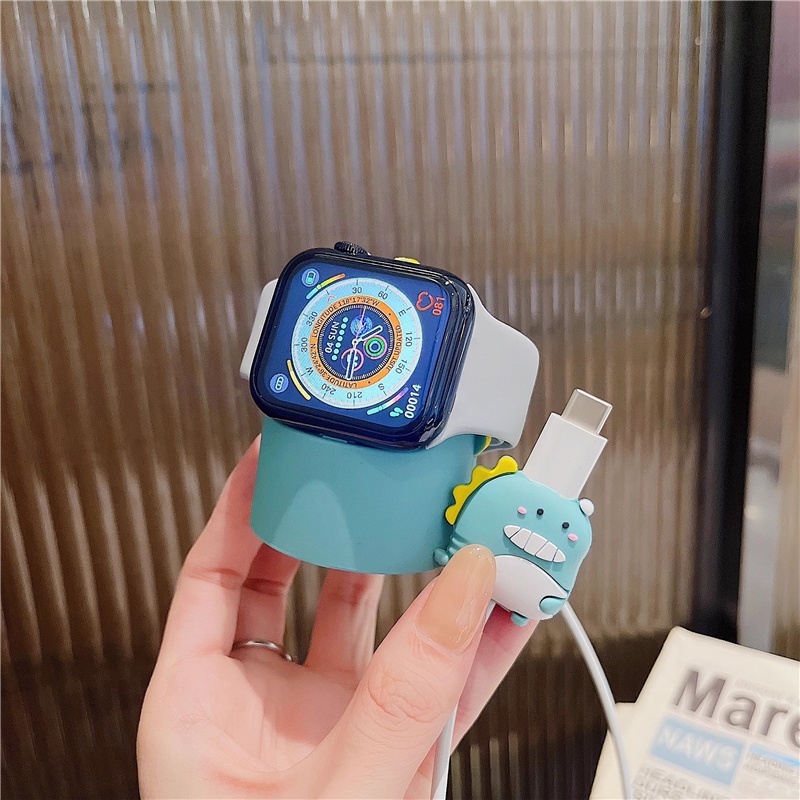 Kartun Stitch Mickey Lucu Bracket Silikon Charger Dock Untuk Apple Watch Stand Kompatibel Untuk Apple IWatch Kartun Charging Base Holder