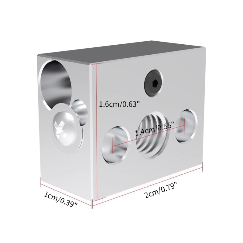 Cre 3D Printer Heatblock Untuk Ender3S1 Blok Panas Aluminium Untuk Nozzle Heating Block J-head Hotend Bowden Extruder