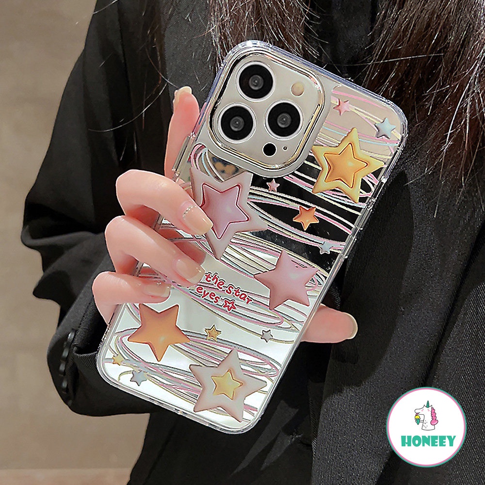 IPHONE Fashion Permen Cermin Bintang Ponsel Case Kompatibel Untuk Iphone14 13 12 Pro Max Case Iphone11Warna Warni Shockproof Back Cover