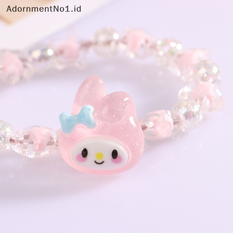 [AdornmentNo1] Cinnamoroll Kuromi My Melody kartun lucu kristal pasangan gelang Anime mainan untuk gadis hadiah ulang tahun