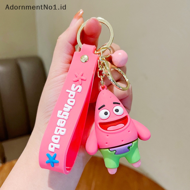 [AdornmentNo1] Kawaii SpongeBob gantungan kunci kartun lucu boneka liontin kunci mobil gantungan tas ransel ornamen aksesoris perhiasan hadiah liburan untuk teman