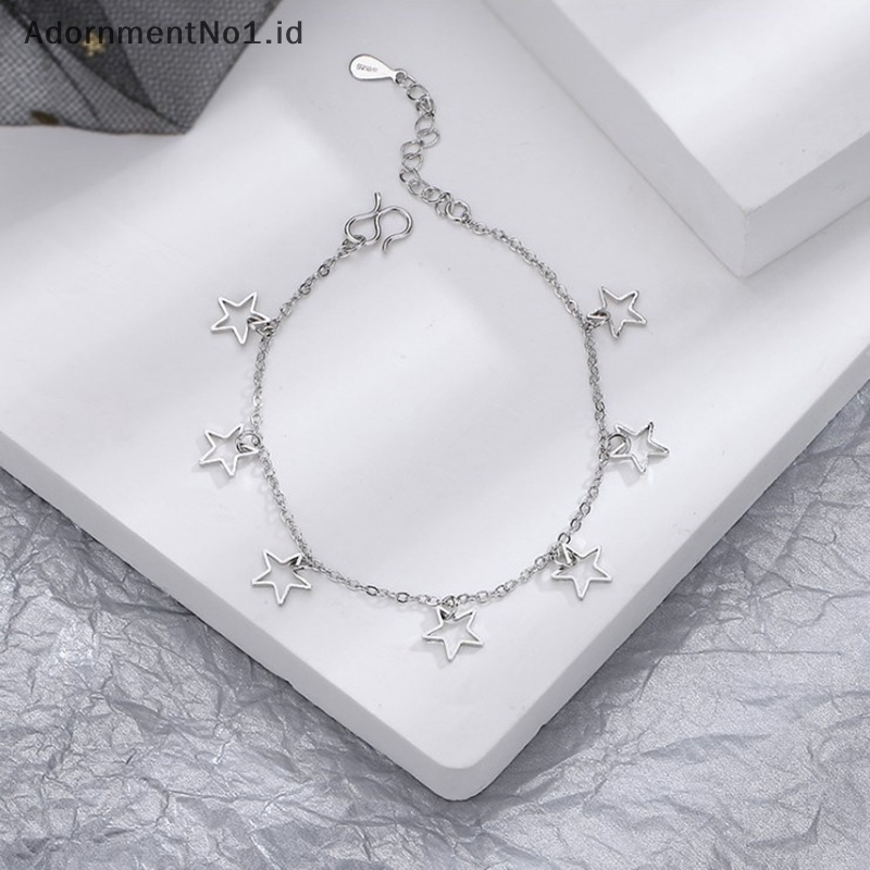 [AdornmentNo1] Gelang warna Silver untuk wanita Pentagram pesona rantai tangan Link Orignal Fashion Jewelry