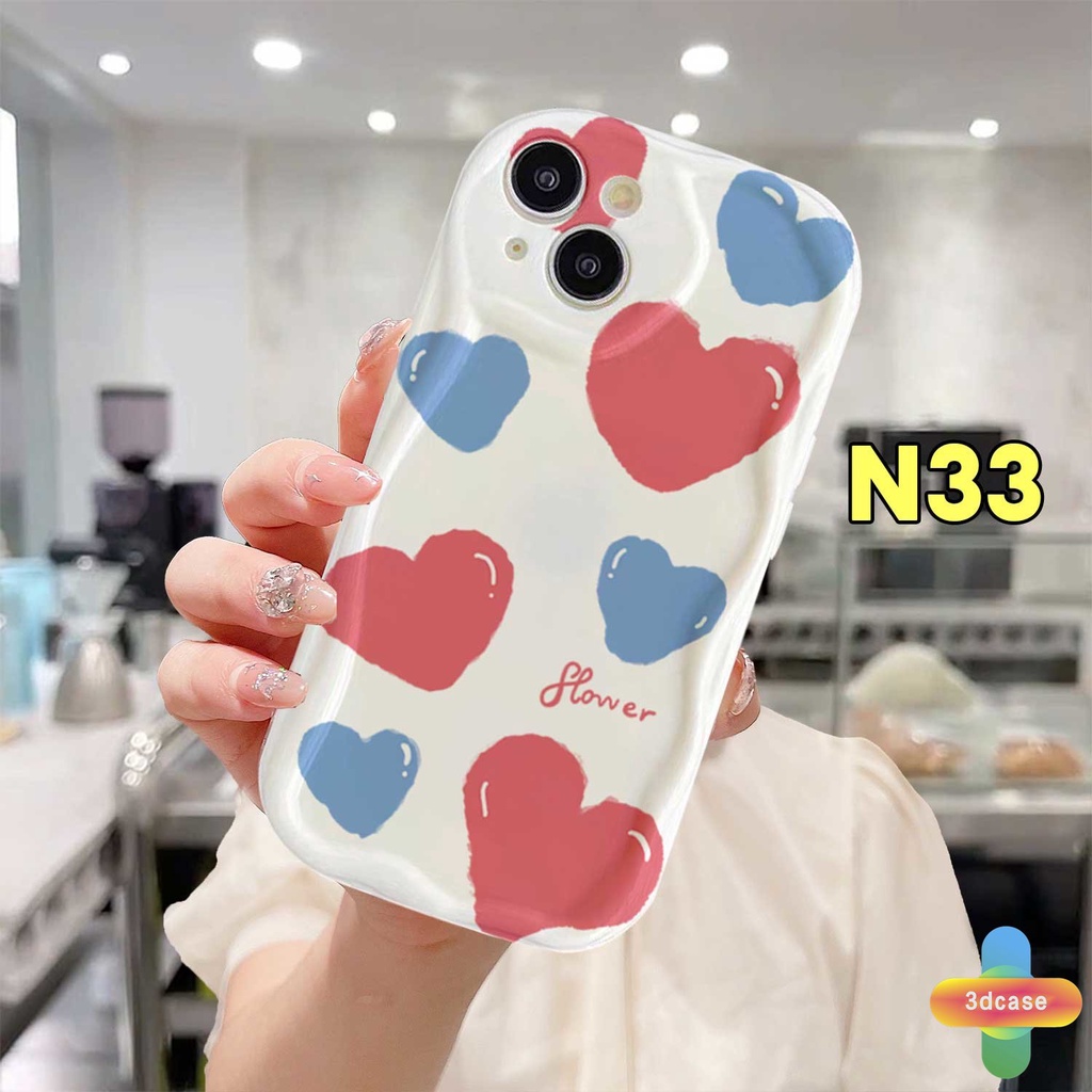 IPHONE Kartun Kelinci Indah Pasangan Case Kompatibel Untuk IPhone 13 12 11 14 PRO MAX 6 7 6S 8 14 Plus X XR XS MAX 11 12 13 Se 2020 6SPlus 7Plus 6Plus 8Plus 14Plus XSMAX Glossy Fashion Babi Lucu 3d Wavy Curved Edge Tpu Soft Cover