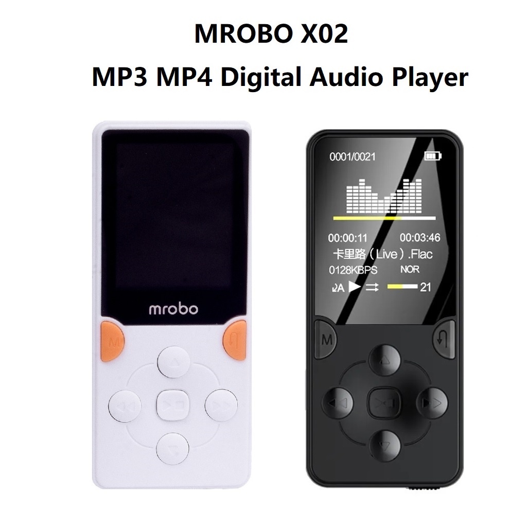 MROBO X02 - MP3 MP4 Digital Audio Player HiFi - Free 8GB Micro SD