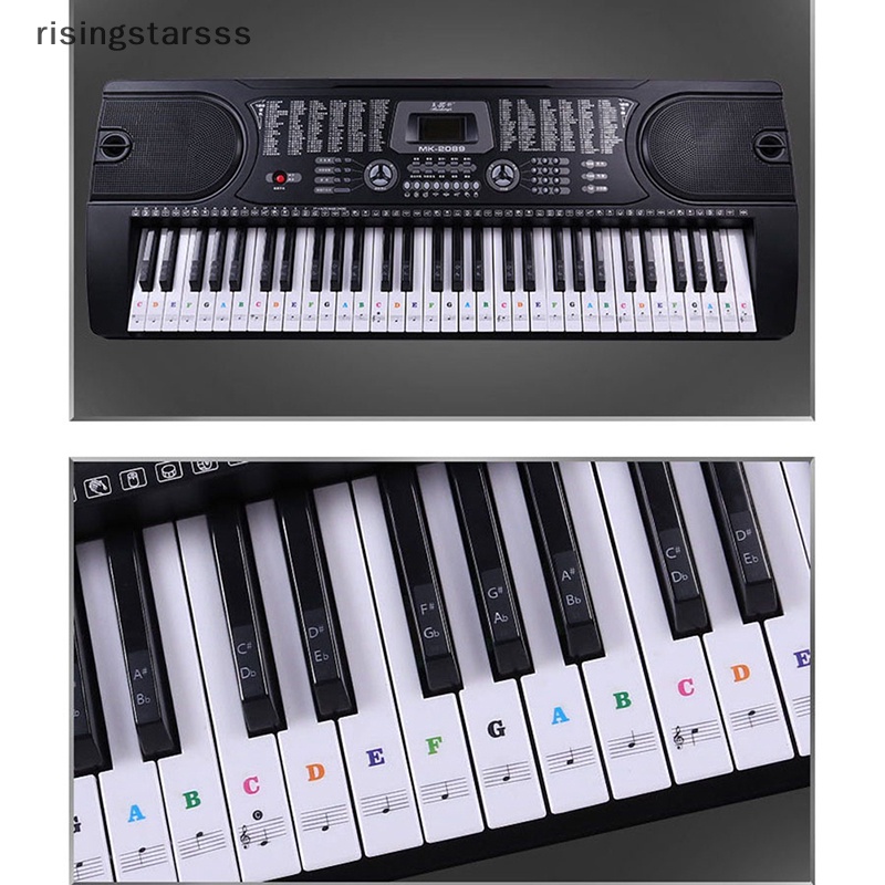 Stiker Keyboard Piano Transparan Outdoor54/61Kunci Keyboard Elektronik Piano Sticker New