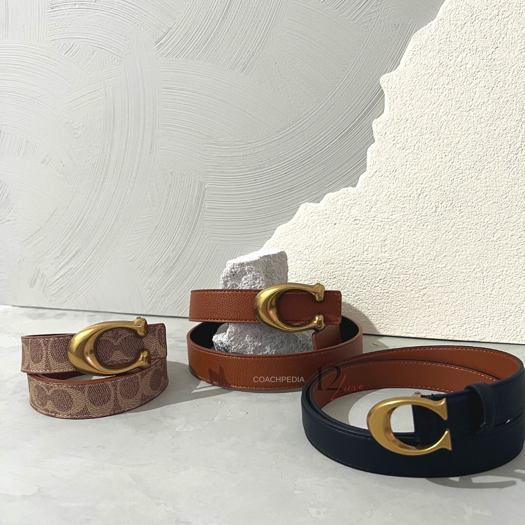 Coach Women Reversable Belt Ikat Pinggang Kulit Wanita Original Ready Stock COD