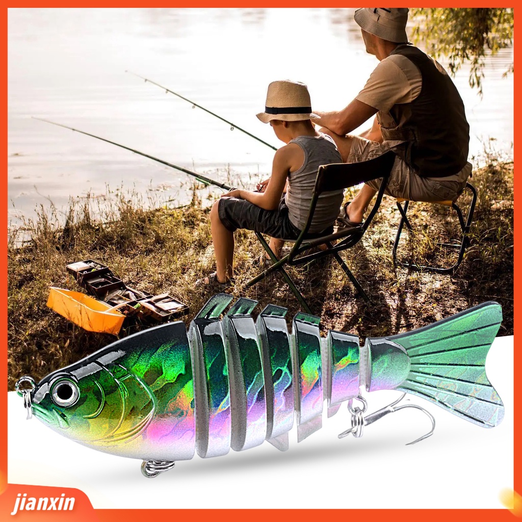 (In Stock) 9.5cm /15g Umpan Palsu 3D Fisheye Simulasi Tujuh Bagian Umpan Ikan Profesional Fishing Tackle Universal Fishing Lure Umpan Keras Pancing Laut Untuk Outdoor