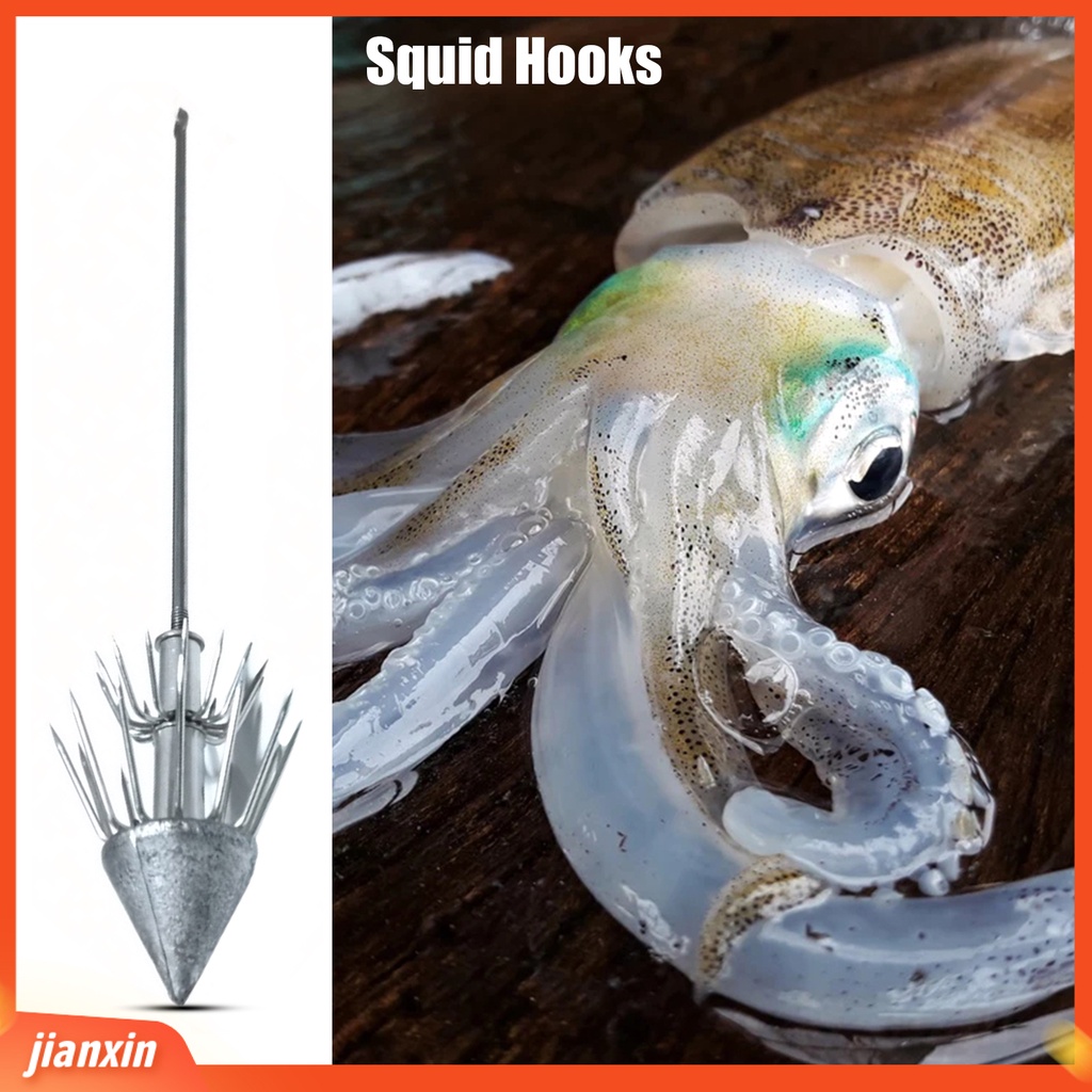 (In Stock) 23.5cm /90g Tajam Squid Jig Double Layer Stainless Steel Ketangguhan Yang Bagus Kait Ikan Untuk Memancing