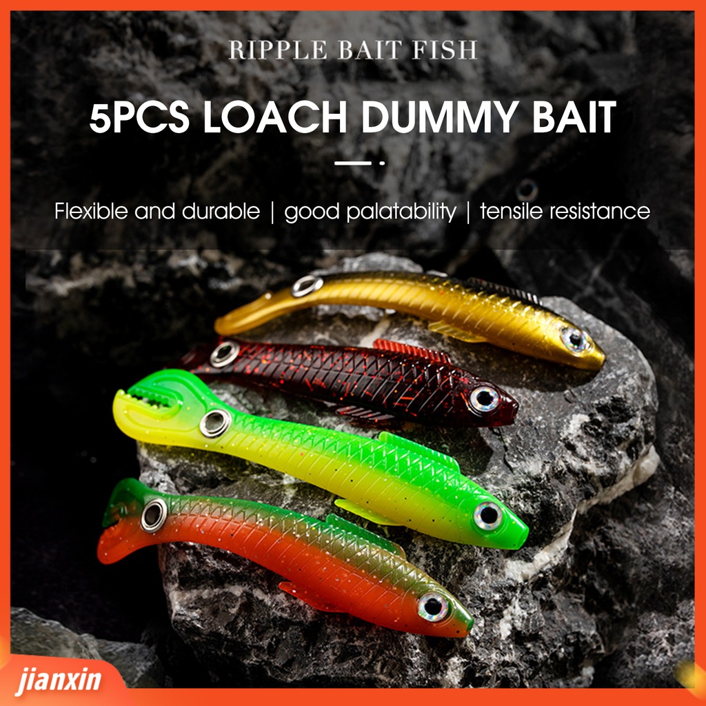 (In Stock) 5Pcs /Pack 10cm /6g Umpan Lembut Tangguh Efisien Lingkaran Logam Warna Cerah Loach Umpan Perlengkapan Memancing