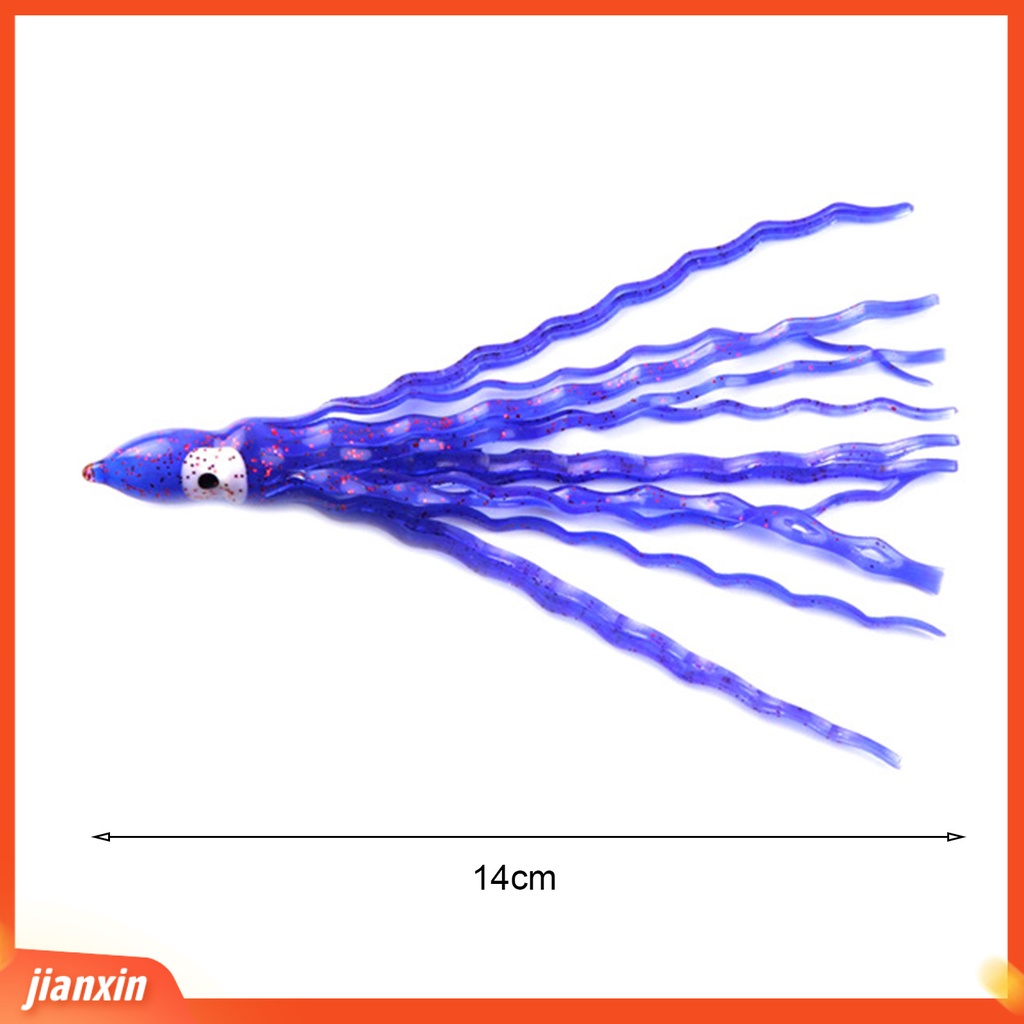 (In Stock) 14cm /6.5g Umpan Pancing Simulasi Menggoda Tahan Gigit Angling Karet Lembut Jarak Jauh Pengecoran Gurita Umpan Memancing Luar Ruangan