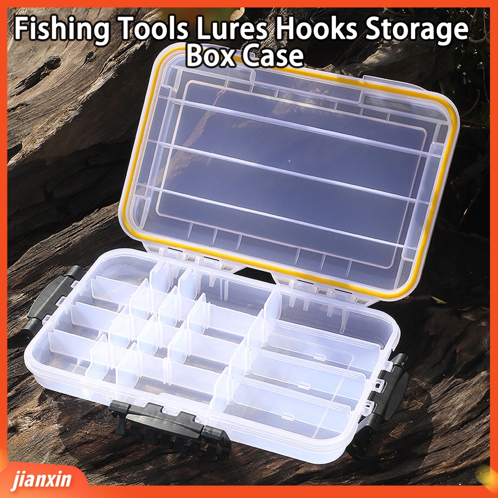 (In Stock) Kotak Umpan Pancing Dilepas Baffle Transparan Portabel Tahan Air Heavy Duty PP Umpan Pancing Aksesoris Kecil Organizer Case Perlengkapan Memancing