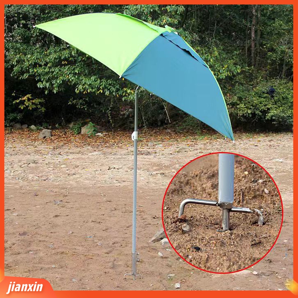 (In Stock) Parasol Rumput Spike Multifungsi Portable Menebal Warna Silver Parasol Stand Support Split Ground Spike Outdoor Metal Fishing Rod Stand Aksesoris Pancing