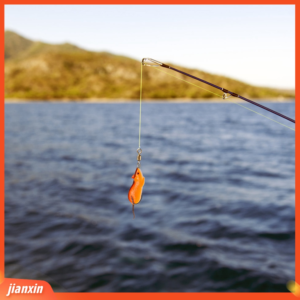 (In Stock) 6cm 11.5g Umpan Tikus Reusable Tahan Aus Silikon Rat Lure Dengan Kait Ganda Untuk Memancing