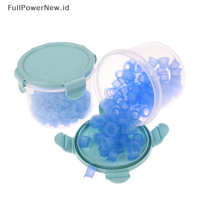 Power 100Pcs Tattoo Ink Cup S/L Gelas Silikon Pot Pigmen Kosmetik ID