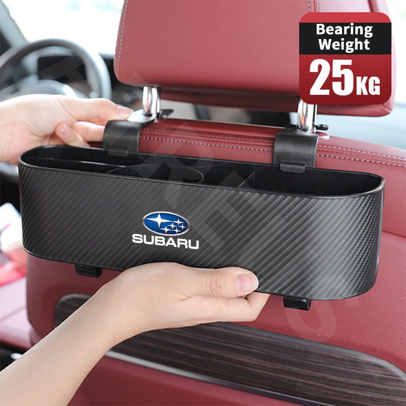 Subaru Car Back Seat Organizer Car Seat Back Hook Kotak Penyimpanan Cup Holder Tekstur Serat Karbon Untuk Subaru Crosstrek Forester XV Impreza WRX sti Pedalaman Levorg BRZ