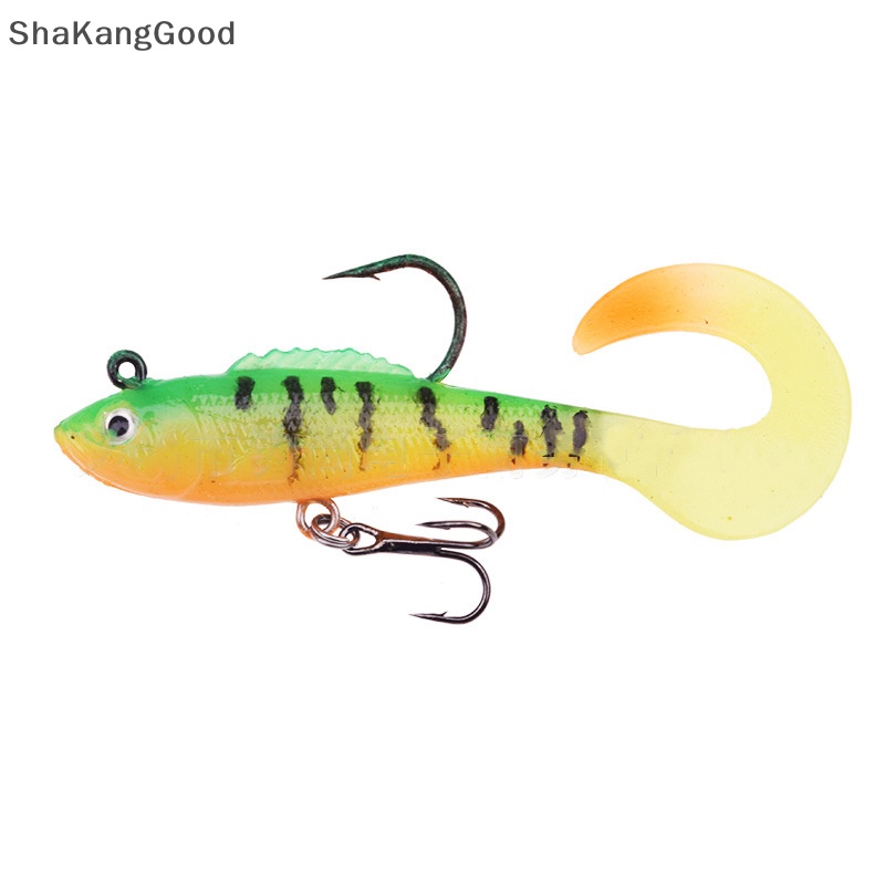 Kait Pancing Selip Umpan Lembut 6cm 4g Body Wobblers Tail Fishing Lures Buatan Renang Untuk Bass Pike Ikan Kecil Tackle SKK