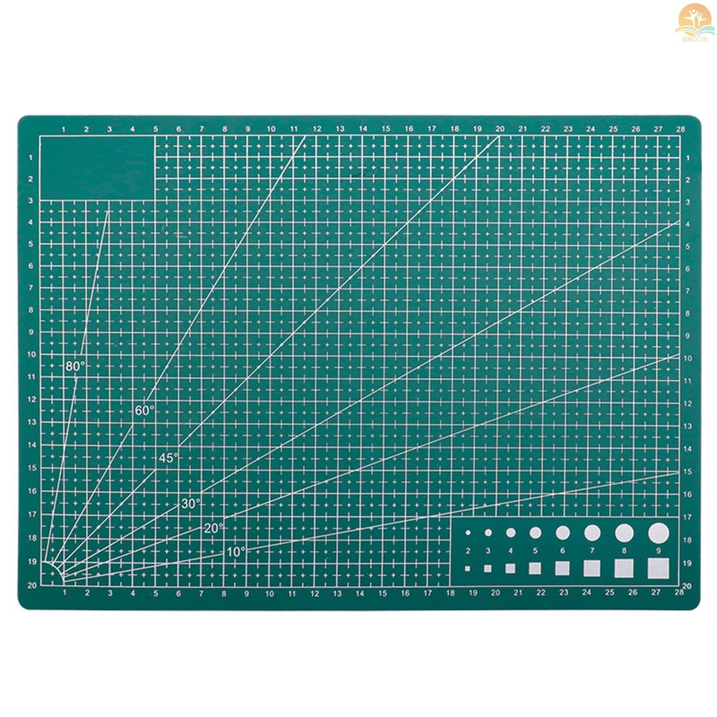 In Stock A4 Self Healing Cutting Mat Talenan PVC Dua Sisi Non-slip Dengan Grid Lines Angles Design Tebal 3mm Untuk Proyek Scrapbooking Art &amp; Craft