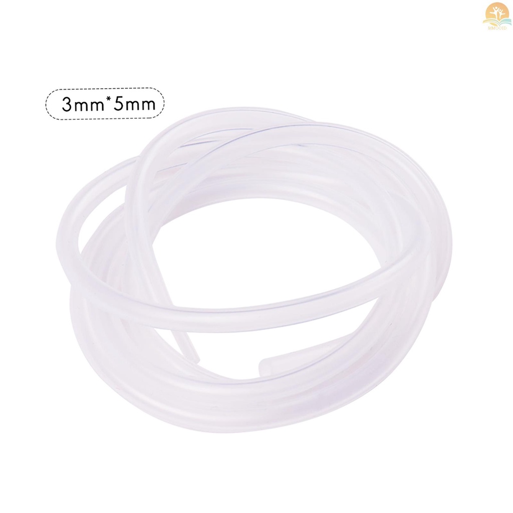 In Stock Tabung Silikon Food Grade Transparan Selang Fleksibel Pipa Silicone Tubing Untuk Dosing Pump Pompa Peristaltik Untuk Aquarium Lab Chemical Cairan Air Analitik Panjang 1M, 3mm*5mm