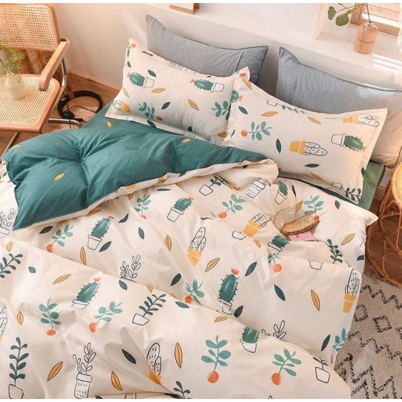 SPREI KAKTUS SPREI HOMEMADE BAHAN KATUN SPREI SINGLE SPREI KAKTUS PUTIH / SPREI BLACK KAKTUS