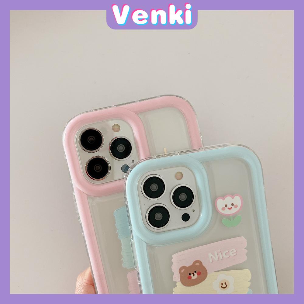 VENKI - Untuk iPhone 11 Case Bening Lembut TPU Bingkai Foto Airbag Ponsel Case Tahan Guncangan Perlindungan Kamera Catatan Tempel Lucu Kompatibel dengan iPhone 14 13 Pro Max iPhone 12 Pro Max XR XS