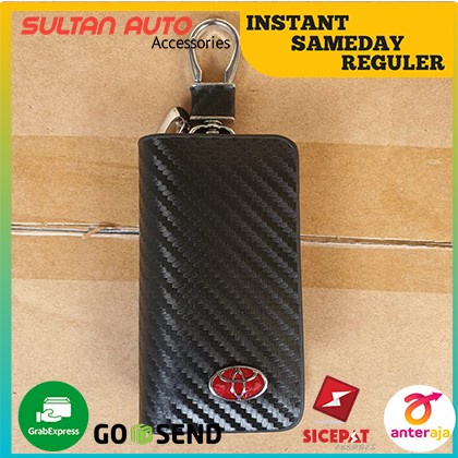 Dompet STNK Mobil Motif Carbon Toyota / Gantungan Kunci Carbon Toyota